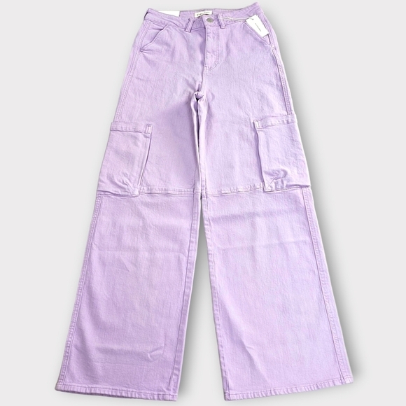 Warp + Weft Lavender Wide Leg Cargo Jeans - Picture 3 of 14